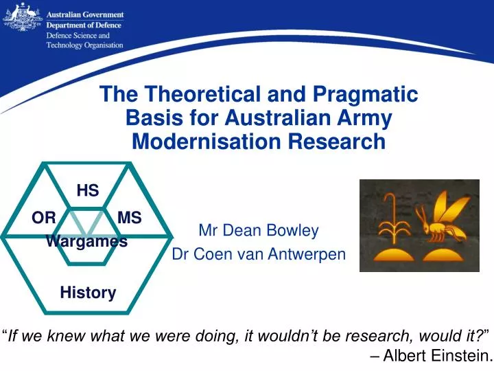 the theoretical and pragmatic basis for australian army modernisation research