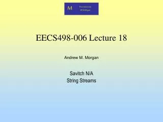 EECS498-006 Lecture 18