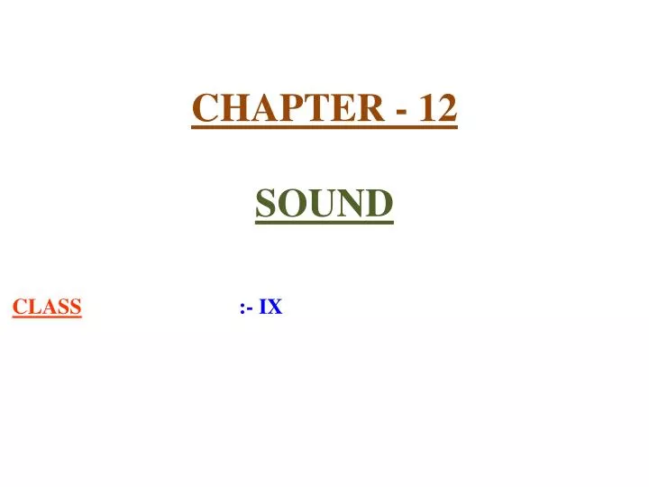chapter 12 sound