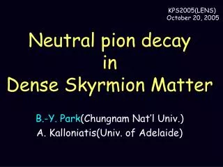 Neutral pion decay in Dense Skyrmion Matter