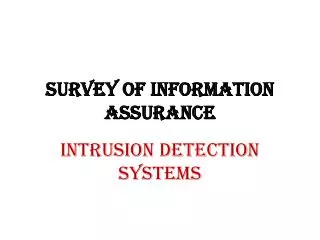 Survey of Information Assurance