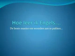 hoe leer ik engels