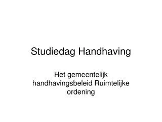 studiedag handhaving