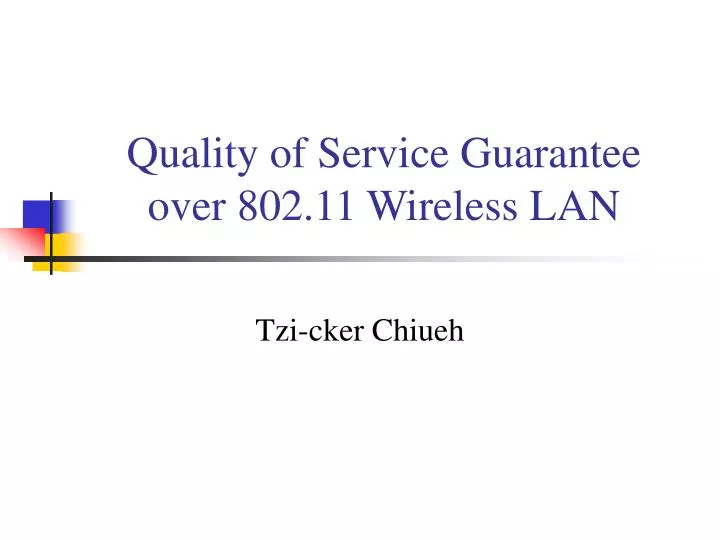 quality of service guarantee over 802 11 wireless lan
