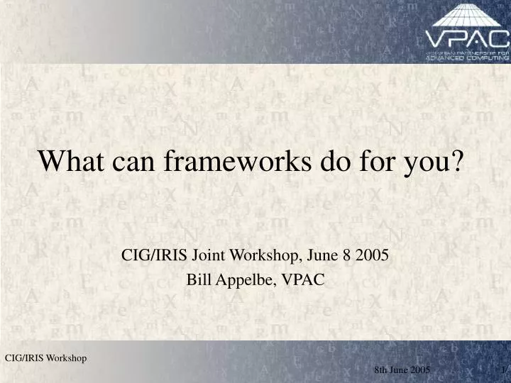 what can frameworks do for you