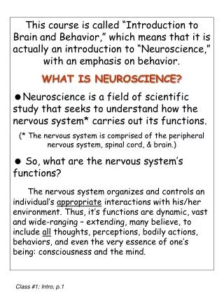 Class #1: Intro, p.1