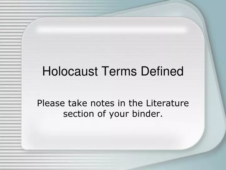 holocaust terms defined