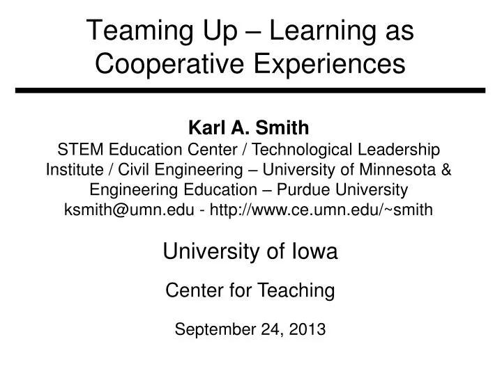 teaming up learning as cooperative experiences