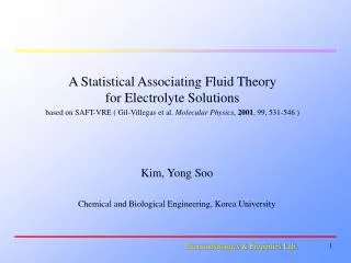 Kim, Yong Soo Chemical and Biological Engineering, Korea University