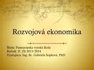 rozvojov ekonomika