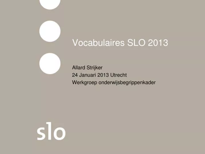 vocabulaires slo 2013