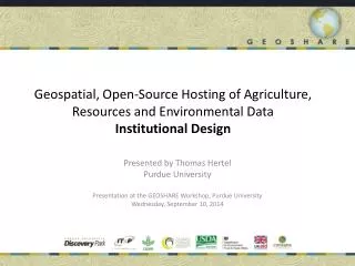 Presented by Thomas Hertel Purdue University