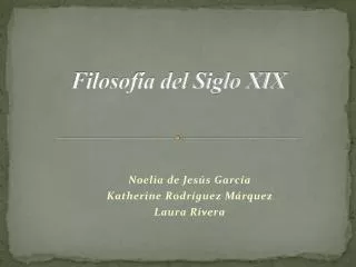 filosof a del siglo xix