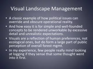 Visual Landscape Management