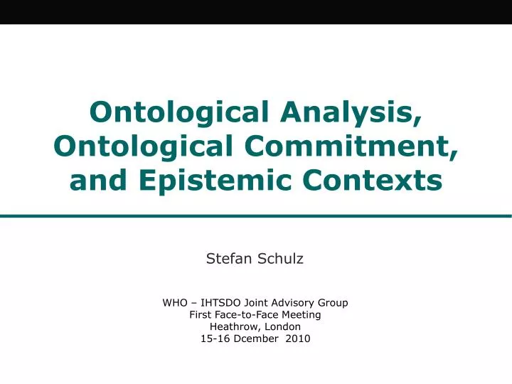ontological analysis ontological commitment and epistemic contexts