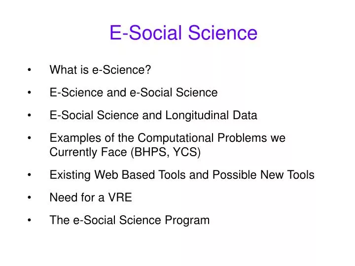 e social science