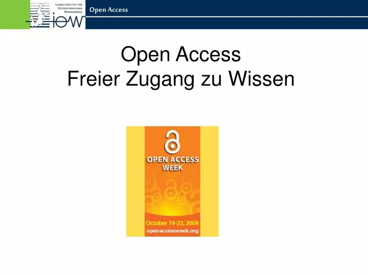 open access freier zugang zu wissen