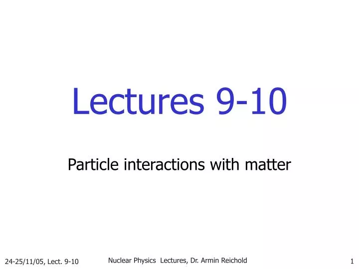 lectures 9 10