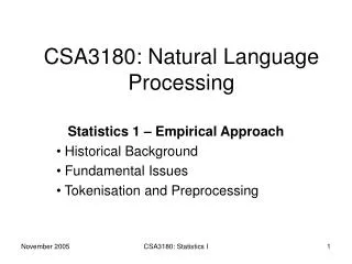 CSA3180: Natural Language Processing