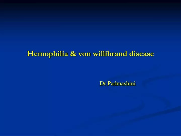 hemophilia von willibrand disease