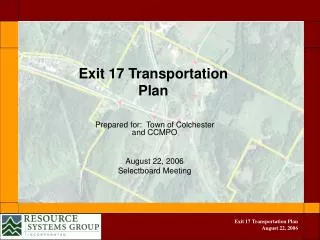 Exit 17 Transportation Plan