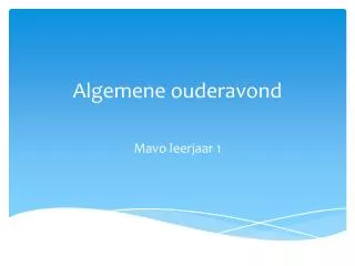 algemene ouderavond