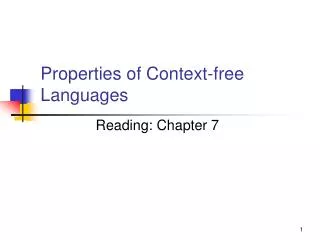Properties of Context-free Languages