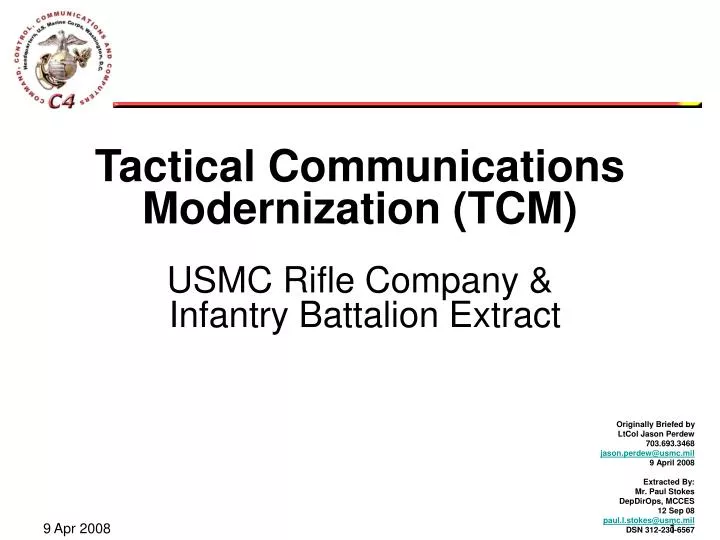 tactical communications modernization tcm usmc rifle company infantry battalion extract