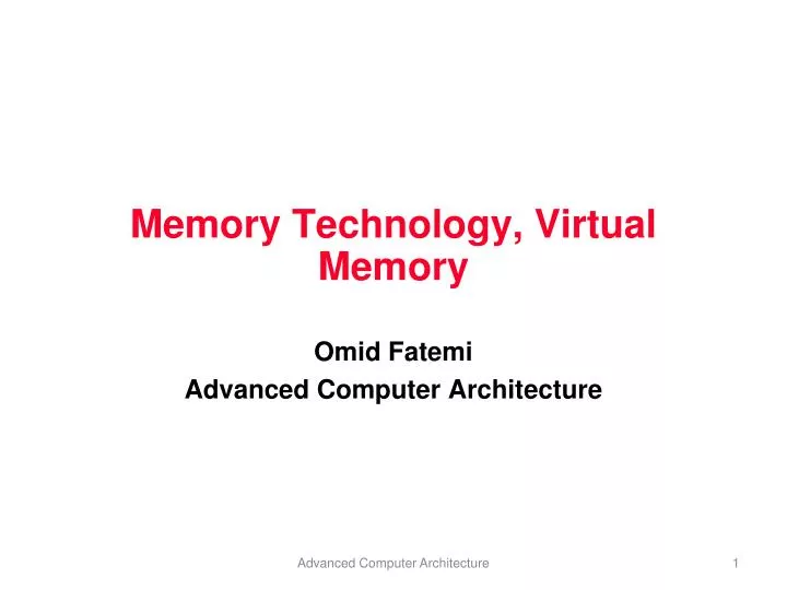 memory technology virtual memory