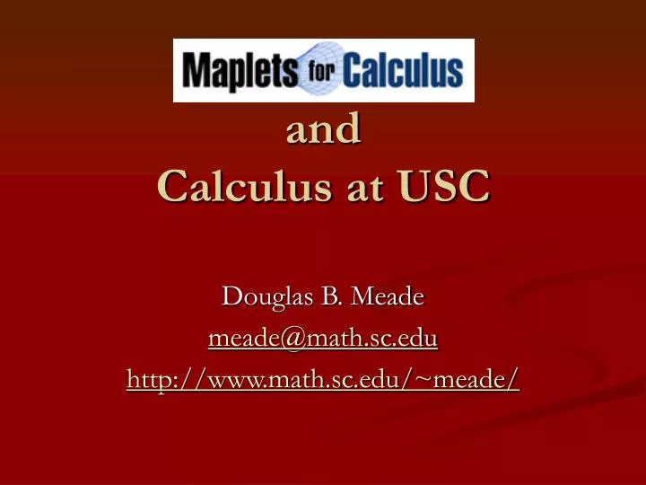 and calculus at usc