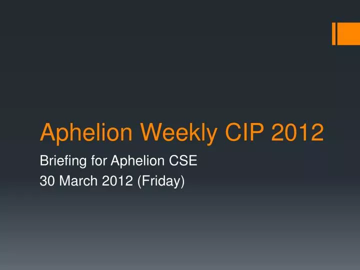 aphelion weekly cip 2012