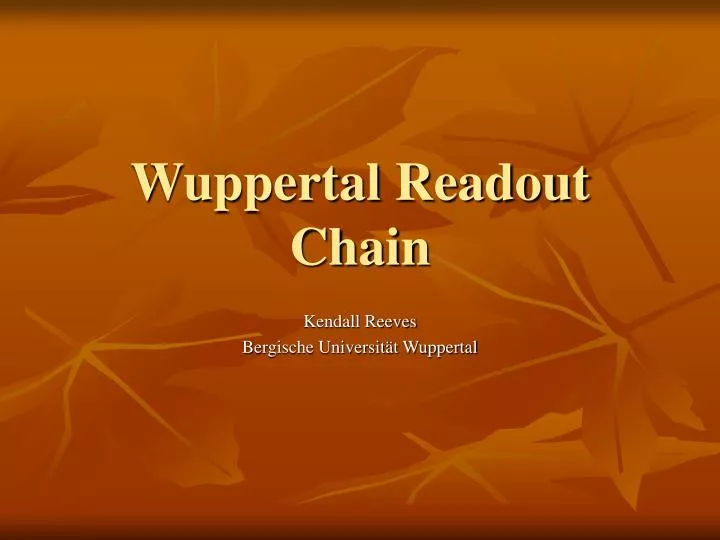 wuppertal readout chain