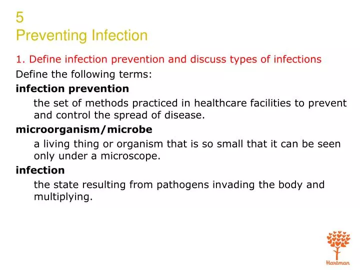 1 define infection prevention and discuss types of infections