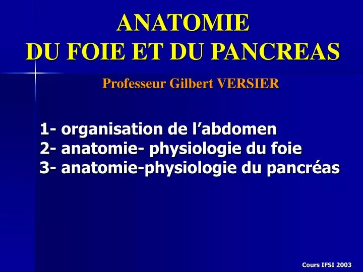 anatomie du foie et du pancreas