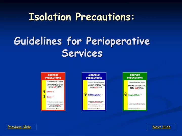 isolation precautions guidelines for perioperative services