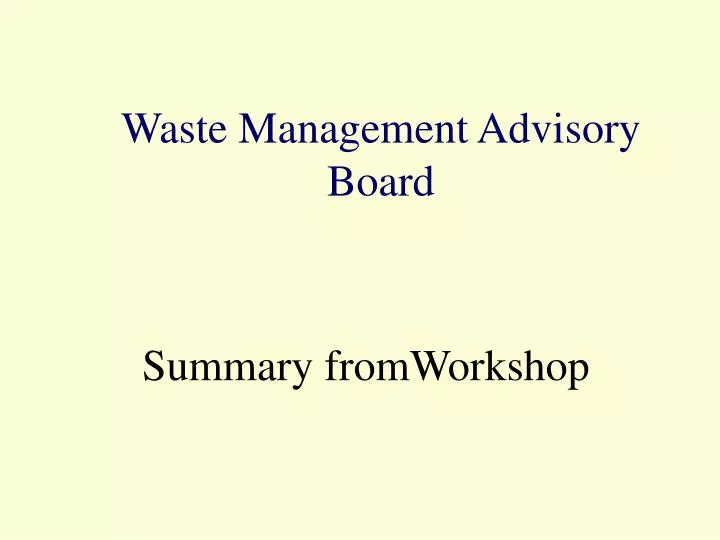 waste management advisory board