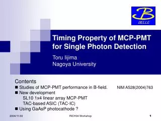Timing Property of MCP-PMT for Single Photon Detection