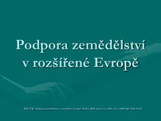 podpora zem d lstv v roz en evrop