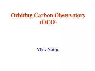 Orbiting Carbon Observatory (OCO)