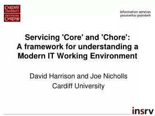 Servicing 'Core' and 'Chore': A framework for understanding a Modern IT Working Environment