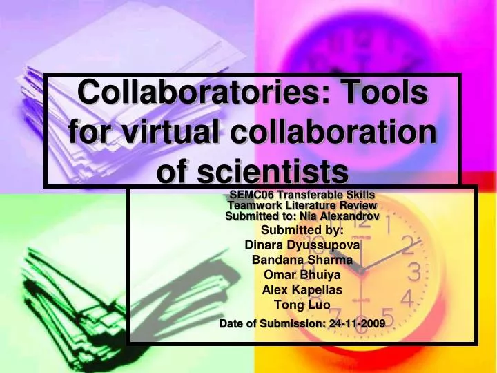collaboratories tools for virtual collaboration of scientists