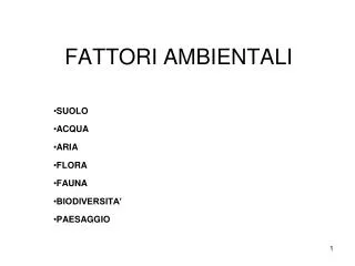 fattori ambientali