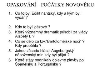 opakov n po tky novov ku