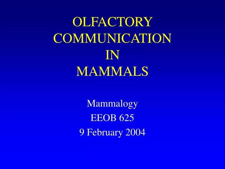 olfactory communication in mammals