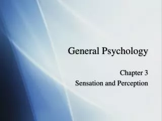 General Psychology