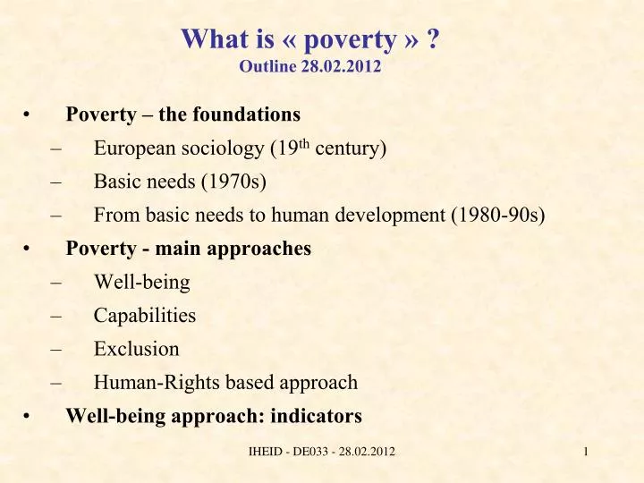 what is poverty outline 28 02 2012
