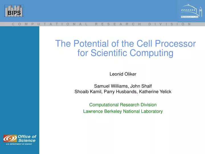 the potential of the cell processor for scientific computing
