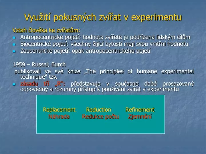 vyu it pokusn ch zv at v experimentu