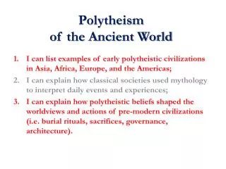 Polytheism of the Ancient World