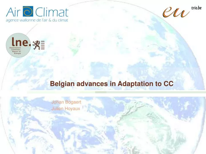 belgian advances in adaptation to cc